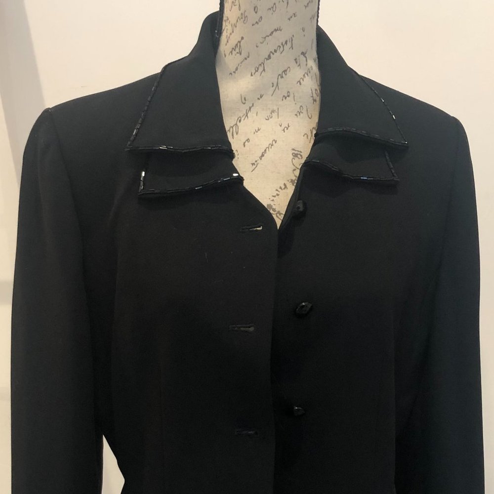 Kasper Jacket Black with Black Sequin Detail Size 8 - Picture 4 of 13